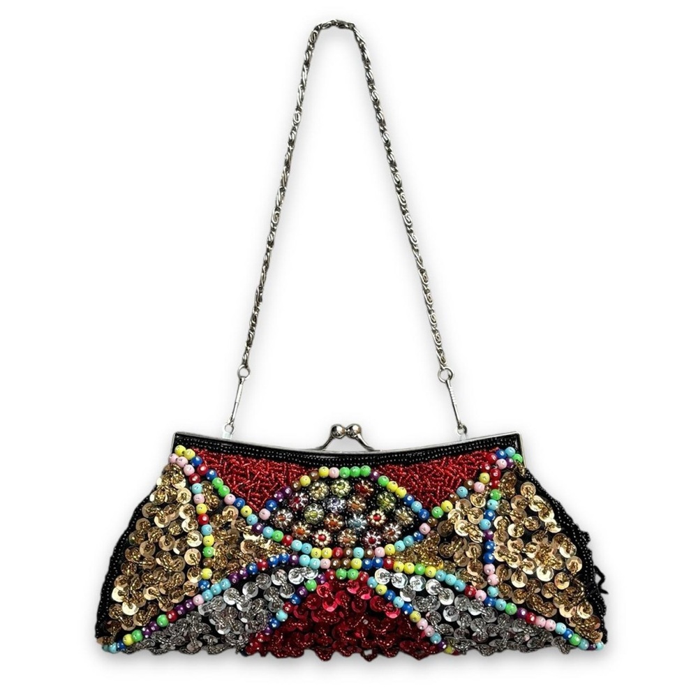Small Colorful Beaded Sequin Handbag